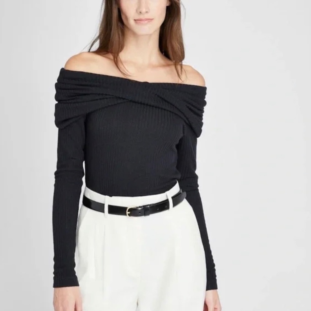 Club Monaco off the shoulder knit sweater